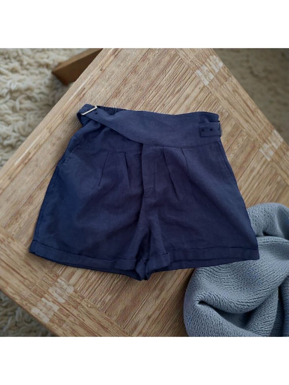 URBAN OUTFITTERS Women's Blue Linen Blend Shorts Size Small NEW NWT